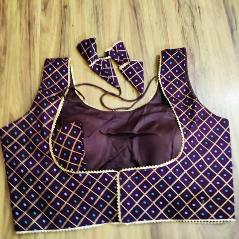 Maroon Color Readymade Printed Trends Blouse in Pure Cotton (Design 733)
