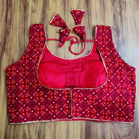 Red Color Readymade Printed Trends Blouse in Pure Cotton (Design 734)