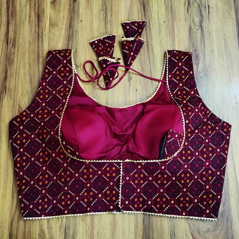 Maroon Color Readymade Printed Trends Blouse in Pure Cotton (Design 739)