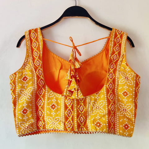 Yellow Color Readymade Printed Trends Blouse in Pure Cotton Bandani (Design 890)
