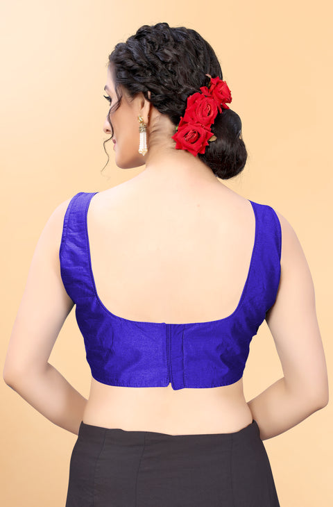Majesty Navy Blue Color Designer Silk Blouse For Wedding & Party Wear (Design 388)