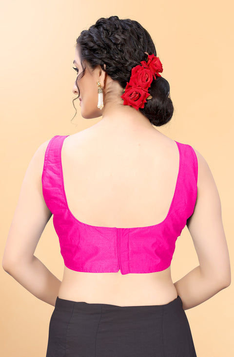Gorgeous Pink Color Designer Silk Blouse For Wedding & Party Wear (Design 378)