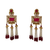 Bejeweled and Beaded Golden Earrings in Red - PAAIE