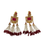 Bejeweled and Beaded Golden Earrings in Red - PAAIE