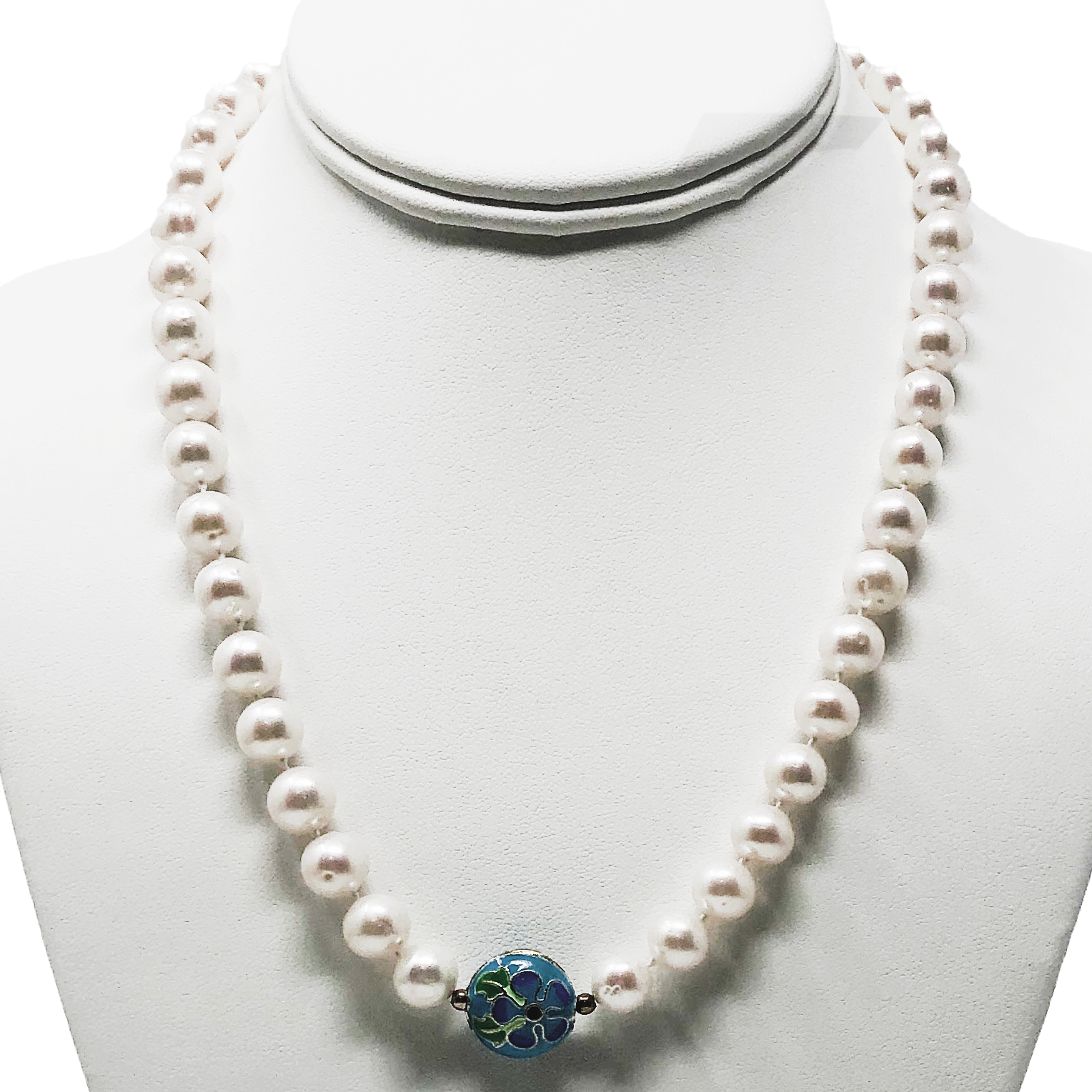 Blue freshwater pearl necklace deals