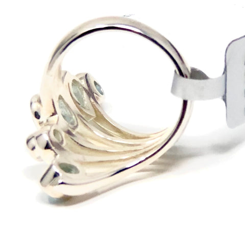Stunning Blue Topaz Ring in Sterling Silver - PAAIE