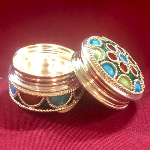 925 Silver Kumkum Box (Design 14) - PAAIE