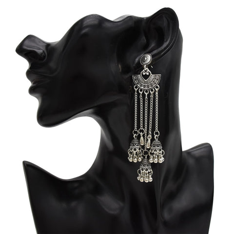 Silver Oxidized Black Color Traditional Jhumki Earrings (E217)