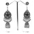 Black Long Dangle Oxidized Earring with Jhumki - PAAIE