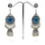 Light Blue Long Dangle Oxidized Earrings with Jhumki - PAAIE