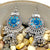 Light Blue Long Dangle Oxidized Earrings with Jhumki - PAAIE