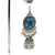 Light Blue Long Dangle Oxidized Earrings with Jhumki - PAAIE