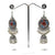 Long Dangle Oxidized Earrings in Red and Blue - PAAIE