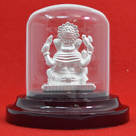 999 Pure Silver Large Ganesha with A Garland - PAAIE