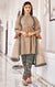 Designer Beige Color Suit with Pant & Dupatta in Chinnon (K647)