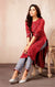 Cotton Kurti with Pant in Red Color(K23) - PAAIE