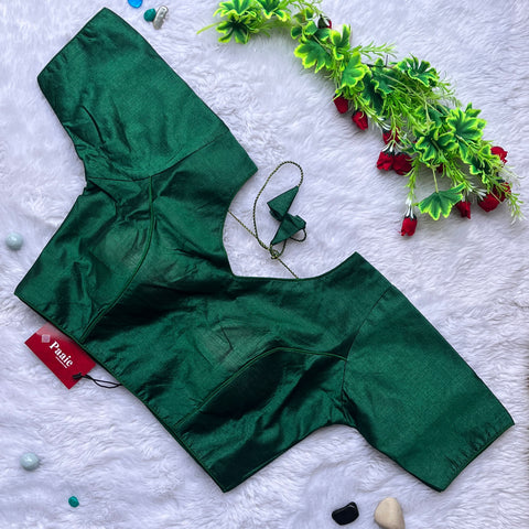 Green Color Designer Plain Blouse For Wedding & Party Wear (Design 1048)