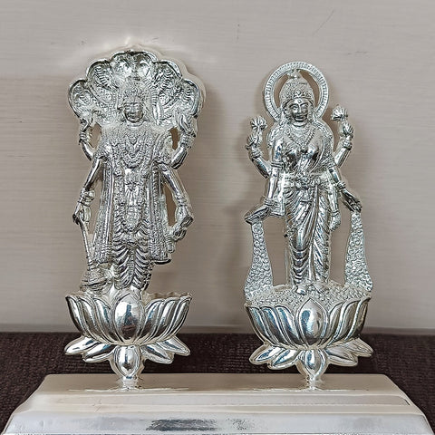 925 Pure Silver Vishnu JI & Laxmi Ji Idol For House Warming (D13)