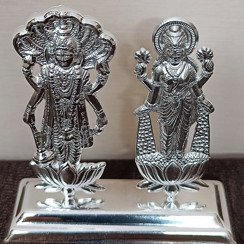925 Pure Silver Vishnu JI & Laxmi Ji Idol For House Warming (D15)