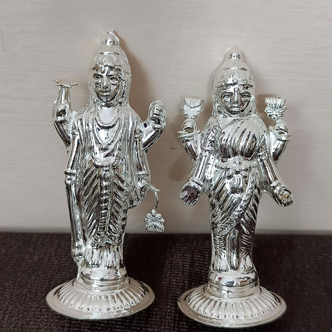 925 Pure Silver Vishnu JI & Laxmi Ji Idol For House Warming (D16)