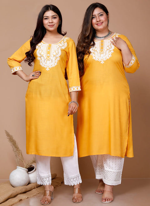 Designer Yellow Color Indian Ethnic Kurti in Fancy For Casual Wear (D839)