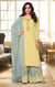 Designer Yellow Color Suit with Palazzo & Dupatta in Chinon (D886)