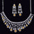 Designer Semi-Precious American Diamond & Yellow Necklace with Earrings (D453)