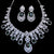 Designer Semi-Precious American Diamond & Green Emerald Necklace with Earrings (D469)