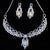 Designer Semi-Precious American Diamond & Blue Sapphire Necklace with Earrings (D457)