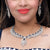 Designer Semi-Precious American Diamond & Blue Sapphire Necklace with Earrings (D457)