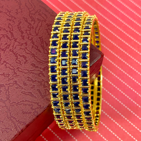 Sapphire Semi Precious Stone Bangles (Design 11) - PAAIE