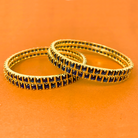Sapphire Semi Precious Stone Bangles (Design 11) - PAAIE