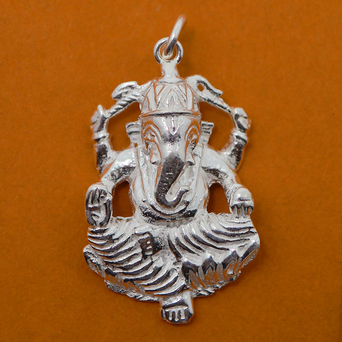 925 Ganesha Silver Pendant (Design 12) - PAAIE