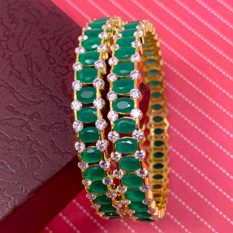 American Diamond & Semi-Precious Stone Bangles (Design 22) - PAAIE
