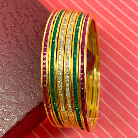 American Diamond & Semi-Precious Stone Bangles (Design 26) - PAAIE