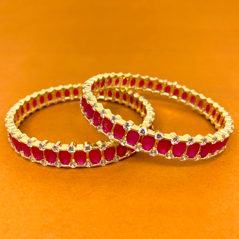American Diamond & Semi-Precious Stone Bangles (Design 28) - PAAIE