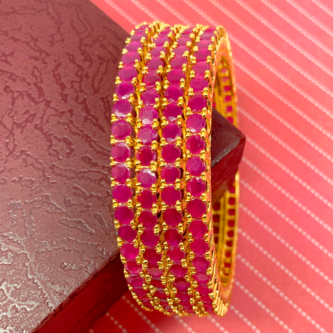 Semi-Precious Ruby Stone Bangles (Design 29) - PAAIE