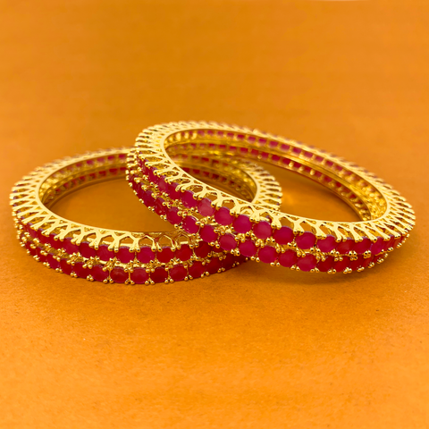 Semi-Precious Ruby Stone Bangles (Design 29) - PAAIE