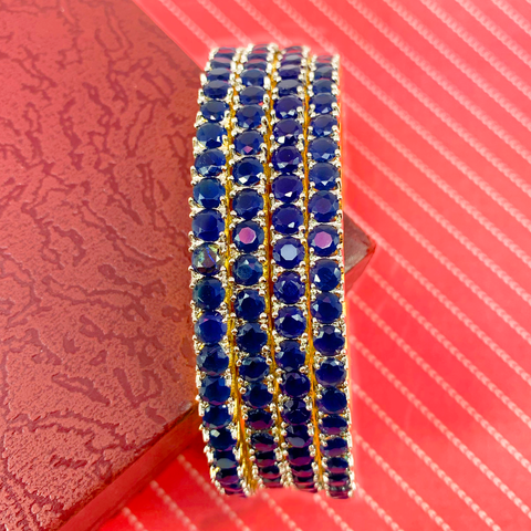 Semi Precious Sapphire Stone Bangles (Design 3) - PAAIE