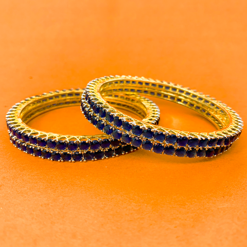 Semi Precious Sapphire Stone Bangles (Design 3) - PAAIE