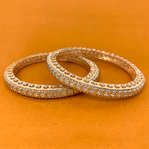 American Diamond and Rose-Gold Bangles (Design 30) - PAAIE