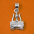 925 Trident Pendant with Damaru Silver Pendant (Design 31) - PAAIE