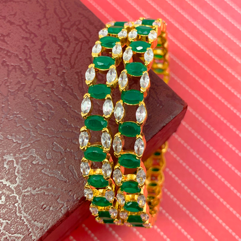American Diamond & Semi-Precious Stone Bangles (Design 33) - PAAIE