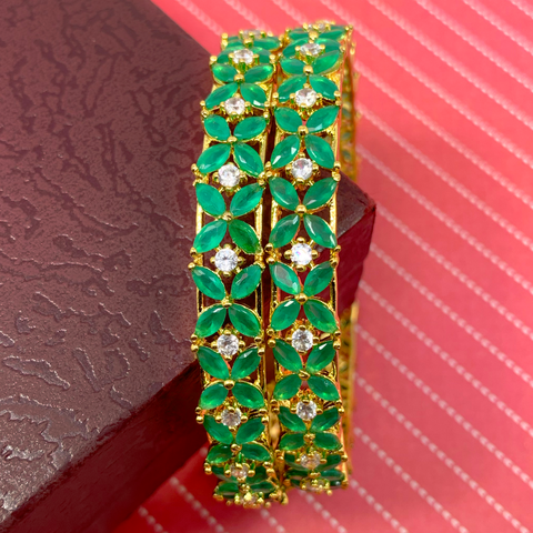 American Diamond & Semi-Precious Stone Bangles (Design 37) - PAAIE