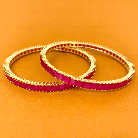 Semi-Precious Ruby Stone Bangles (Design 42) - PAAIE