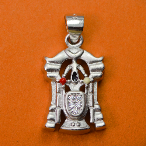 925 Tirupati Balaji Matte Silver Pendant Design 43 - PAAIE