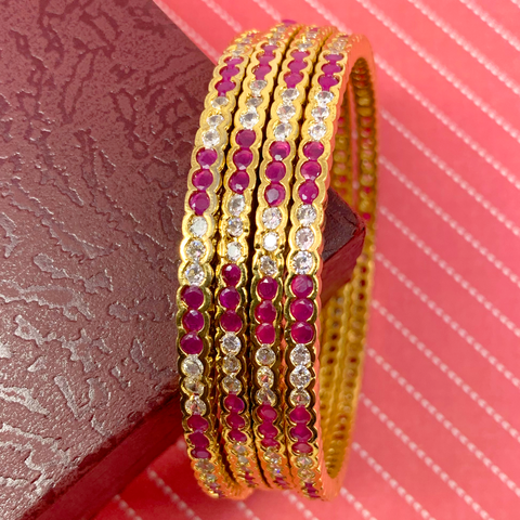 American Diamond & Semi-Precious Stone Bangles (Design 44) - PAAIE