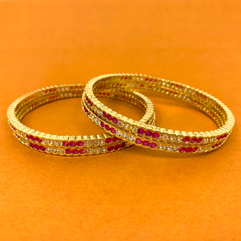 American Diamond & Semi-Precious Stone Bangles (Design 44) - PAAIE