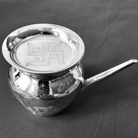 925 Solid Silver Karwa with Plate (Design 6) - PAAIE