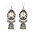 German Silver White and Brown Dangle Earrings with Jhumki - PAAIE